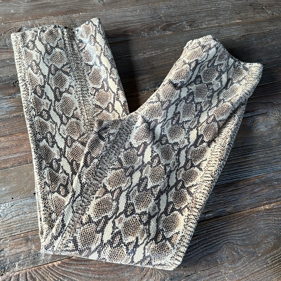 Vintage Vakko python embossed leather pants EVC size 28 - Picture 1 of 10